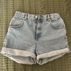 Pull&Bear Blue Jean Shorts Vintage-Inspired Cut-Offs